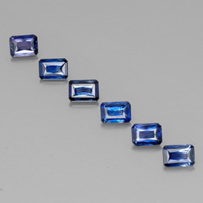 Gemas de zafiro azul natural de  ct, corte esmeralda, VVS-VS