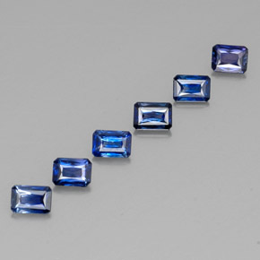 Gemas de zafiro azul natural de  ct, corte esmeralda, VVS-VS