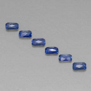 Gemas de zafiro azul natural de  ct, corte esmeralda, VVS-VS
