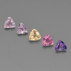 Gemas de zafiro multicolor natural de  ct, trillón, VVS-VS