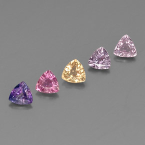 Gemas de zafiro multicolor natural de  ct, trillón, VVS-VS