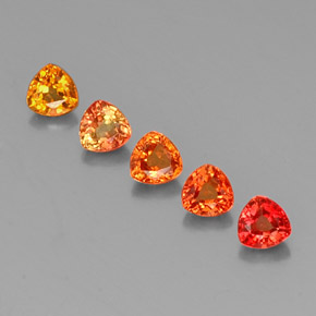 Gemas de zafiro multicolor natural de 1,93 ct, trillón, VVS-VS
