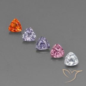 Gemas de zafiro multicolor natural de 1,50 ct, trillón, VVS-VS