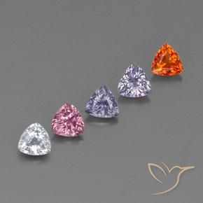 Gemas de zafiro multicolor natural de 1,50 ct, trillón, VVS-VS