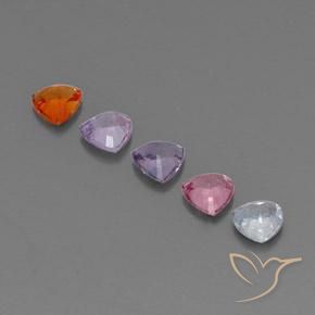 Gemas de zafiro multicolor natural de 1,50 ct, trillón, VVS-VS