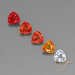 Gemas de zafiro multicolor natural de 1,64 ct, trillón, VVS-VS