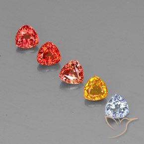 Gemas de zafiro multicolor natural de 1,78 ct, trillón, VVS-VS