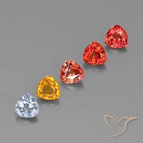 Gemas de zafiro multicolor natural de 1,78 ct, trillón, VVS-VS