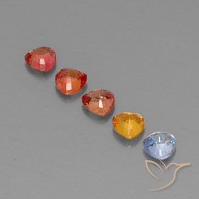 Gemas de zafiro multicolor natural de 1,78 ct, trillón, VVS-VS