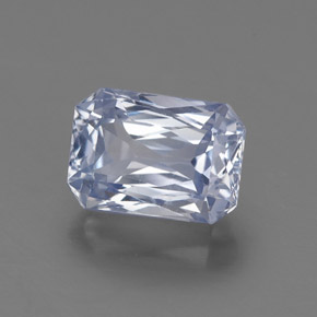 Zafiro azul natural de 1,85 ct, corte esmeralda, VS