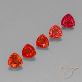 Gemas de Zafiro Rojo carmesí claro natural de 1.77 ct, Trillón, VVS-VS