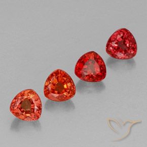 Gemas de zafiro naranja natural de 1,62 ct, trillón, VS