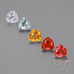 Gemas de zafiro multicolor natural de 1,78 ct, trillón, VS