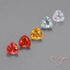 Gemas de zafiro multicolor natural de 1,78 ct, trillón, VS