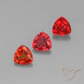 Gemas de Zafiro Rojo claro natural de 1.03 ct, Trillón, VS