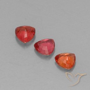 Gemas de Zafiro Rojo claro natural de 1.03 ct, Trillón, VS