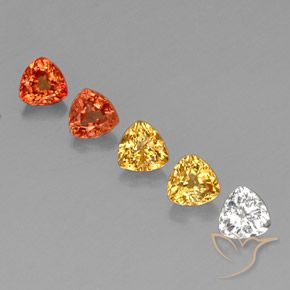 Gemas de zafiro multicolor natural de 2,09 ct, trillón, VVS-VS