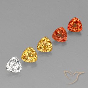 Gemas de zafiro multicolor natural de 2,09 ct, trillón, VVS-VS