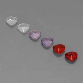 Gemas de zafiro multicolor natural de 2,01 ct, trillón, VVS-VS