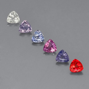 Gemas de zafiro multicolor natural de 1,80 ct, trillón, VVS-VS