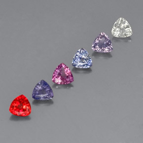 Gemas de zafiro multicolor natural de 1,80 ct, trillón, VVS-VS