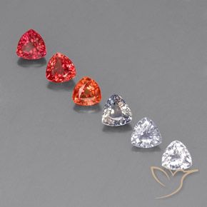 Gemas de zafiro multicolor natural de 1,97 ct, trillón, VVS-VS