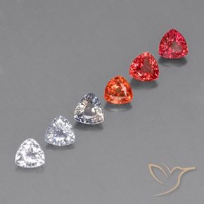 Gemas de zafiro multicolor natural de 1,97 ct, trillón, VVS-VS