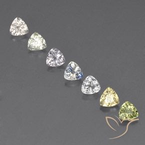 Gemas de zafiro multicolor natural de 2,39 ct, trillón, VVS-VS