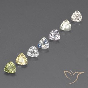 Gemas de zafiro multicolor natural de 2,39 ct, trillón, VVS-VS