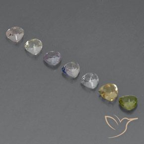 Gemas de zafiro multicolor natural de 2,39 ct, trillón, VVS-VS