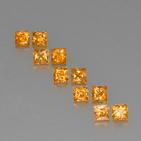 Gemas de zafiro naranja natural de 1,99 ct, cuadrado, VVS-VS