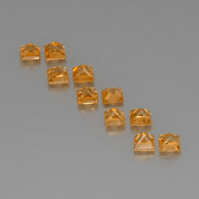 Gemas de zafiro naranja natural de 1,99 ct, cuadrado, VVS-VS