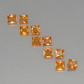 Gemas de zafiro naranja natural de 1,76 ct, cuadrado, VVS-VS