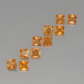 Gemas de zafiro naranja natural de 1,76 ct, cuadrado, VVS-VS
