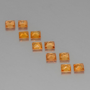 Gemas de zafiro naranja natural de 1,76 ct, cuadrado, VVS-VS