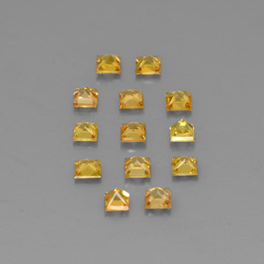 Gemas de zafiro amarillo natural de  ct, cuadrado, VVS-VS
