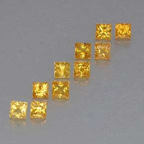 Gemas de zafiro amarillo natural de  ct, cuadrado, VVS-VS