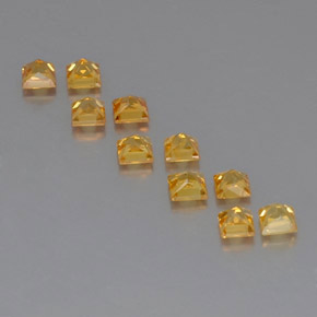 Gemas de zafiro amarillo natural de  ct, cuadrado, VVS-VS