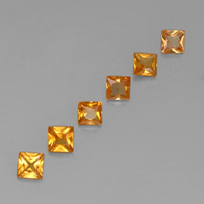 Gemas de zafiro naranja natural de 0,91 ct, cuadrado, VS