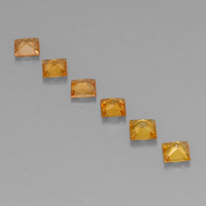 Gemas de zafiro naranja natural de 0,91 ct, cuadrado, VS