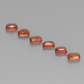 Gemas de zafiro naranja natural de 1,71 ct, corte esmeralda, VS