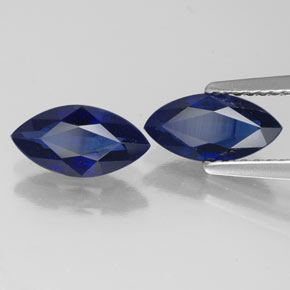 Gemas de zafiro azul natural de  ct, marquesa, VVS-VS