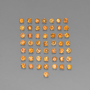 Gemas de zafiro naranja natural de  ct, corte redondo, VVS-VS