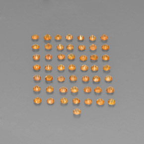 Gemas de zafiro naranja natural de  ct, corte redondo, VVS-VS