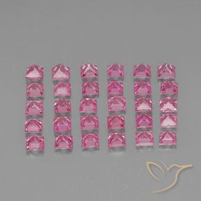 Gemas de Zafiro Rosado púrpura real natural de 5.26 ct, Cuadrado, VVS-VS