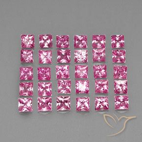 Gemas de Zafiro Rosado medio natural de 4.49 ct, Cuadrado, VVS-VS