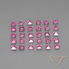 Gemas de Zafiro Rosado medio natural de 4.49 ct, Cuadrado, VVS-VS