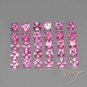 Gemas de Zafiro Rosa oscuro natural de 4.85 ct, Cuadrado, VVS-VS