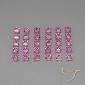 Gemas de Zafiro Rosa oscuro natural de 4.85 ct, Cuadrado, VVS-VS