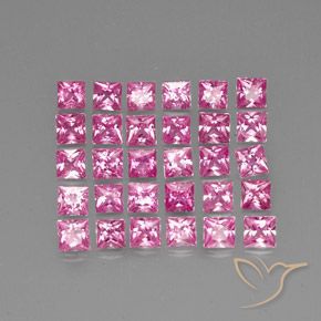 Gemas de Zafiro Rosa oscuro natural de 5.01 ct, Cuadrado, VVS-VS